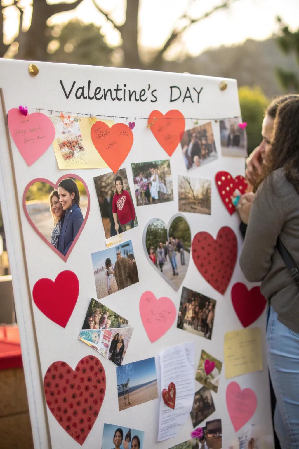 A personalized Valentine's montage poster featuring snapshots and heartfelt messages.