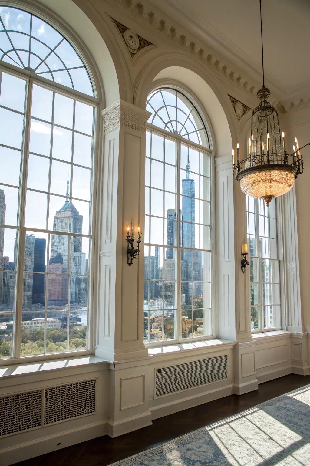 Curved-top windows bring enduring charm to any room.