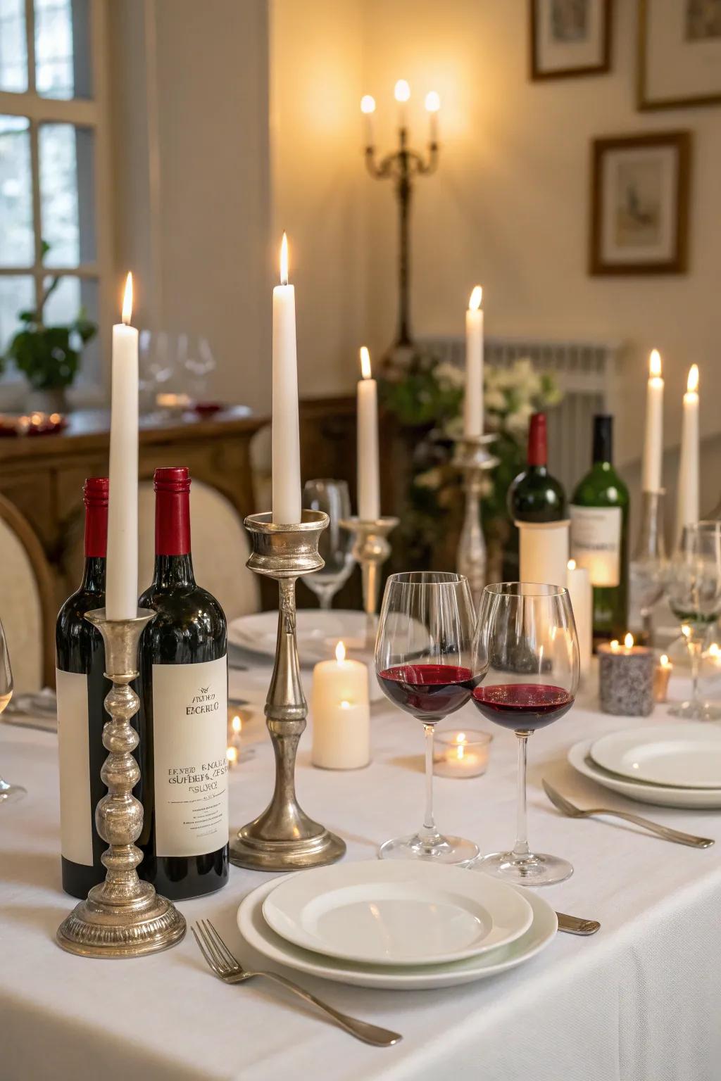 Candles craft an inviting and comfortable ambiance for any wine social gathering.