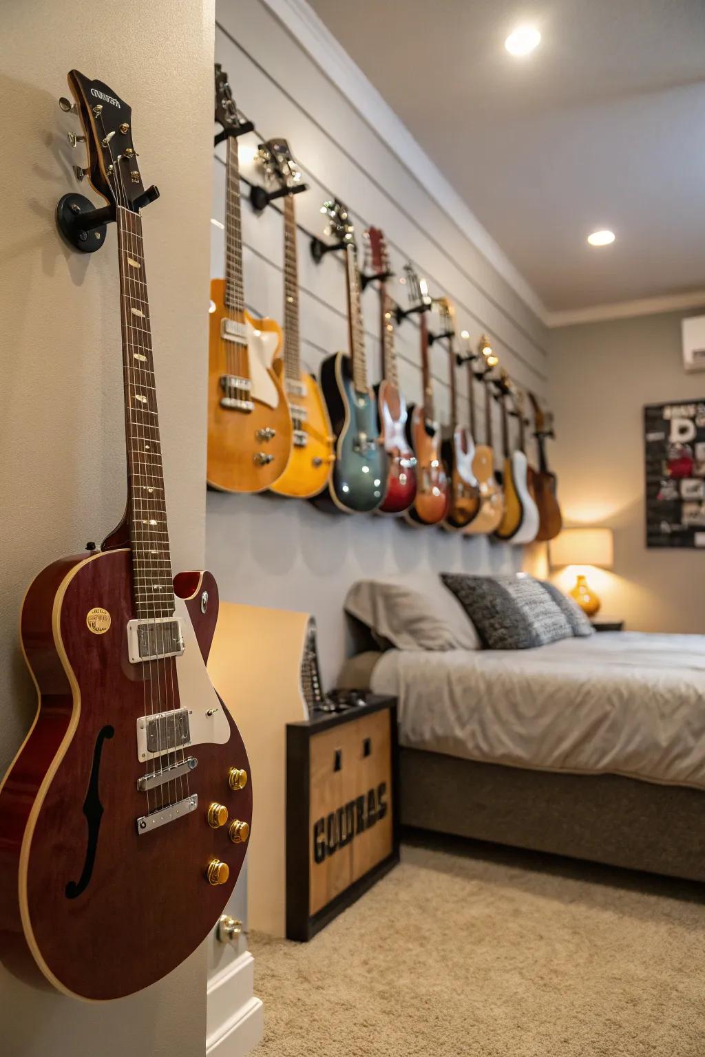 Integrating hobbies into decor adds a personal stamp.