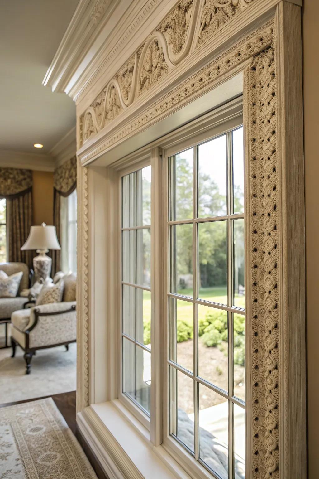 Layering trims yields a refined and opulent design.