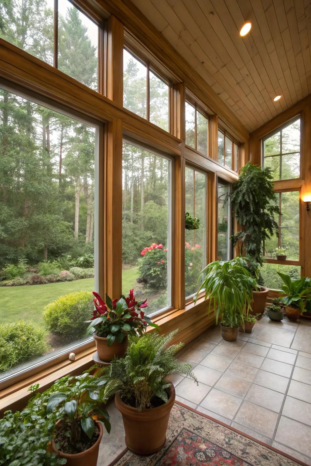 Nature effortlessly integrated into a four season room.