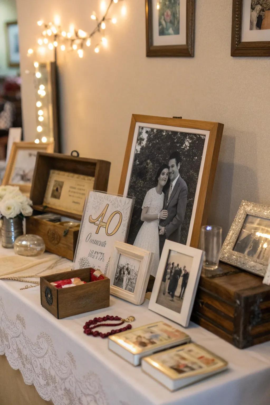 A memory showcase brimming with cherished keepsakes.