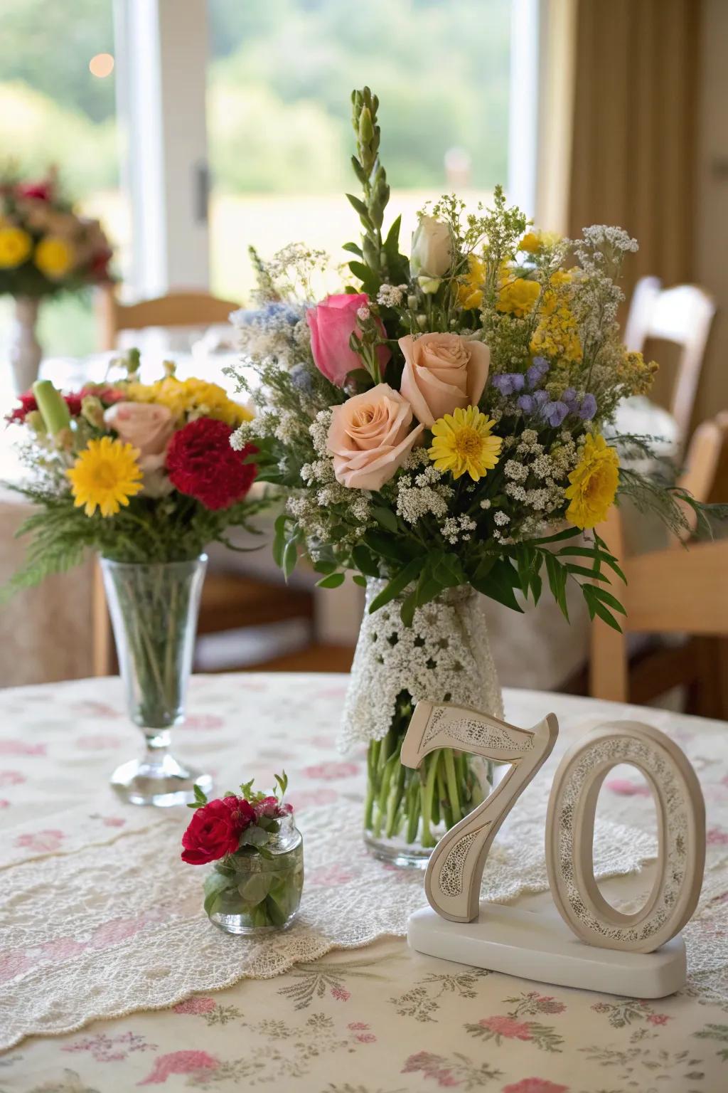 Floral centerpieces enhance the elegance of any gathering.