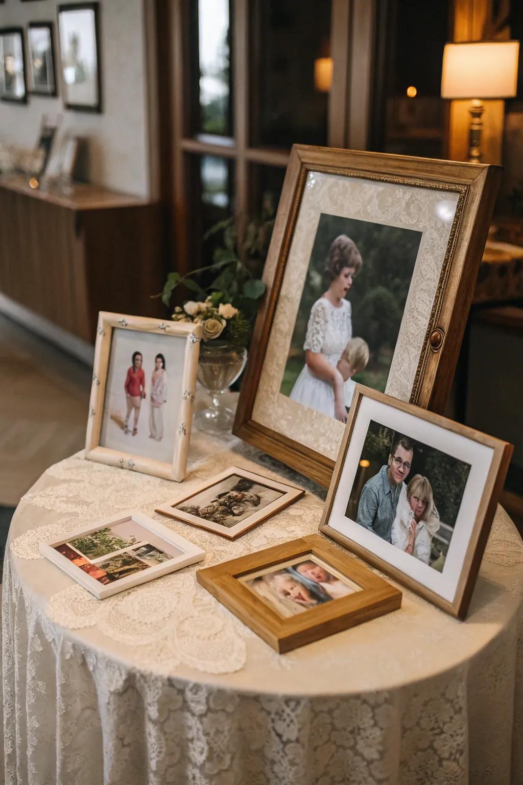 A photo display capturing life's unforgettable moments.