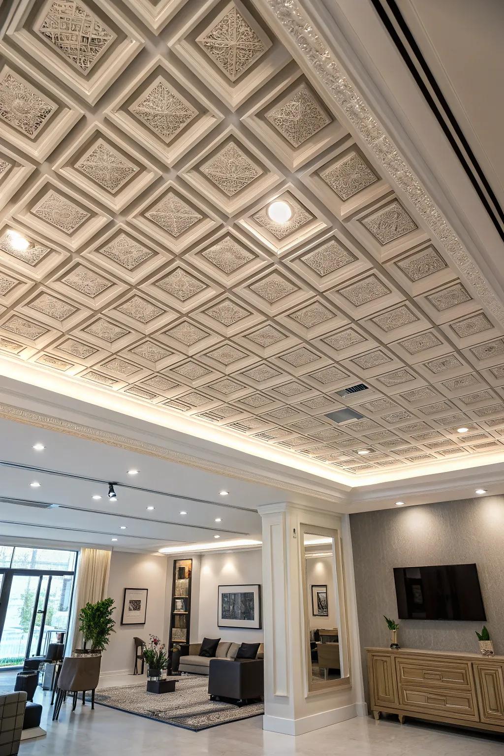 Coffered ceilings bring an element of refinement to any space.