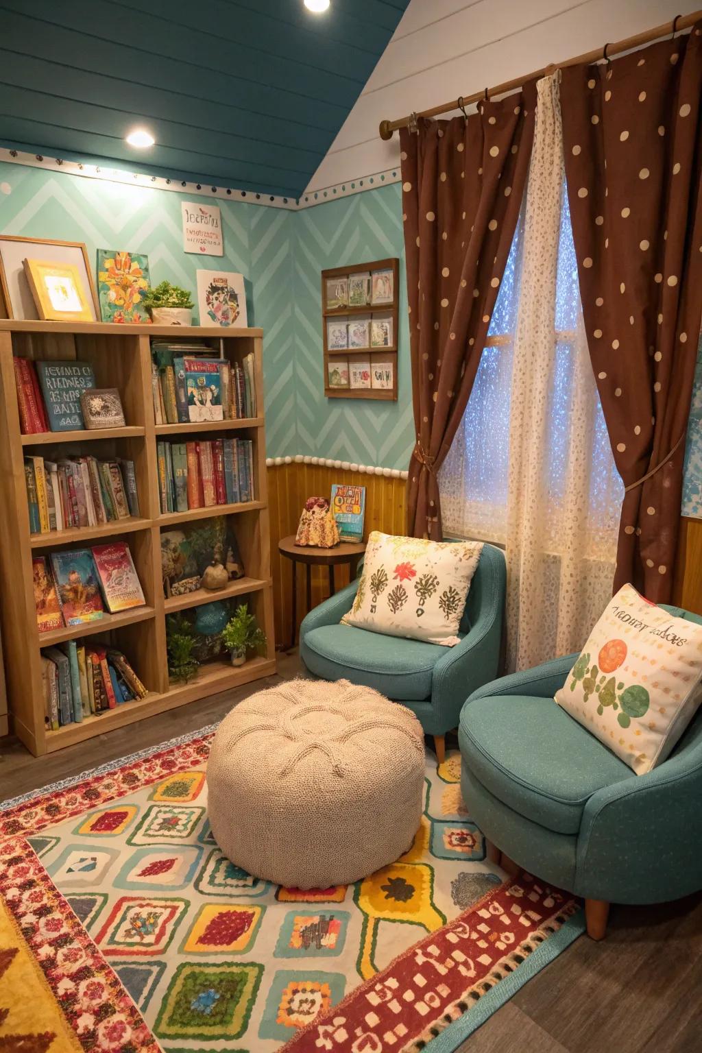 A comfy corner for reading is great for book lovers.