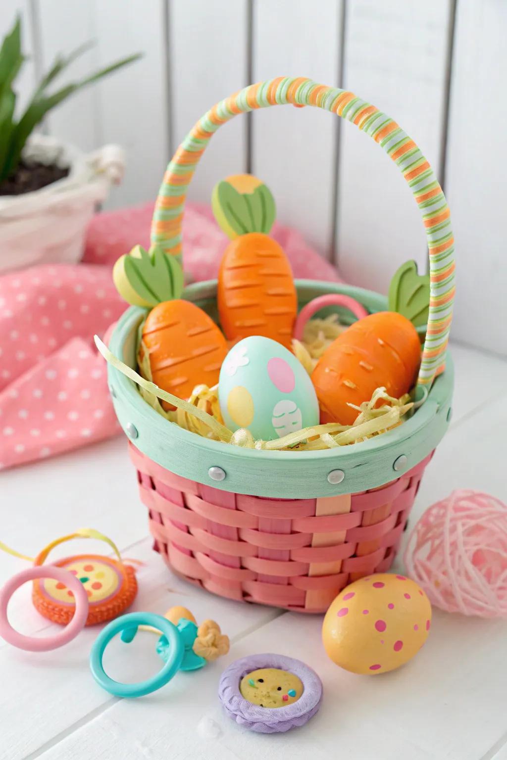 Teething toys that bring Easter cheer and soothe gums.