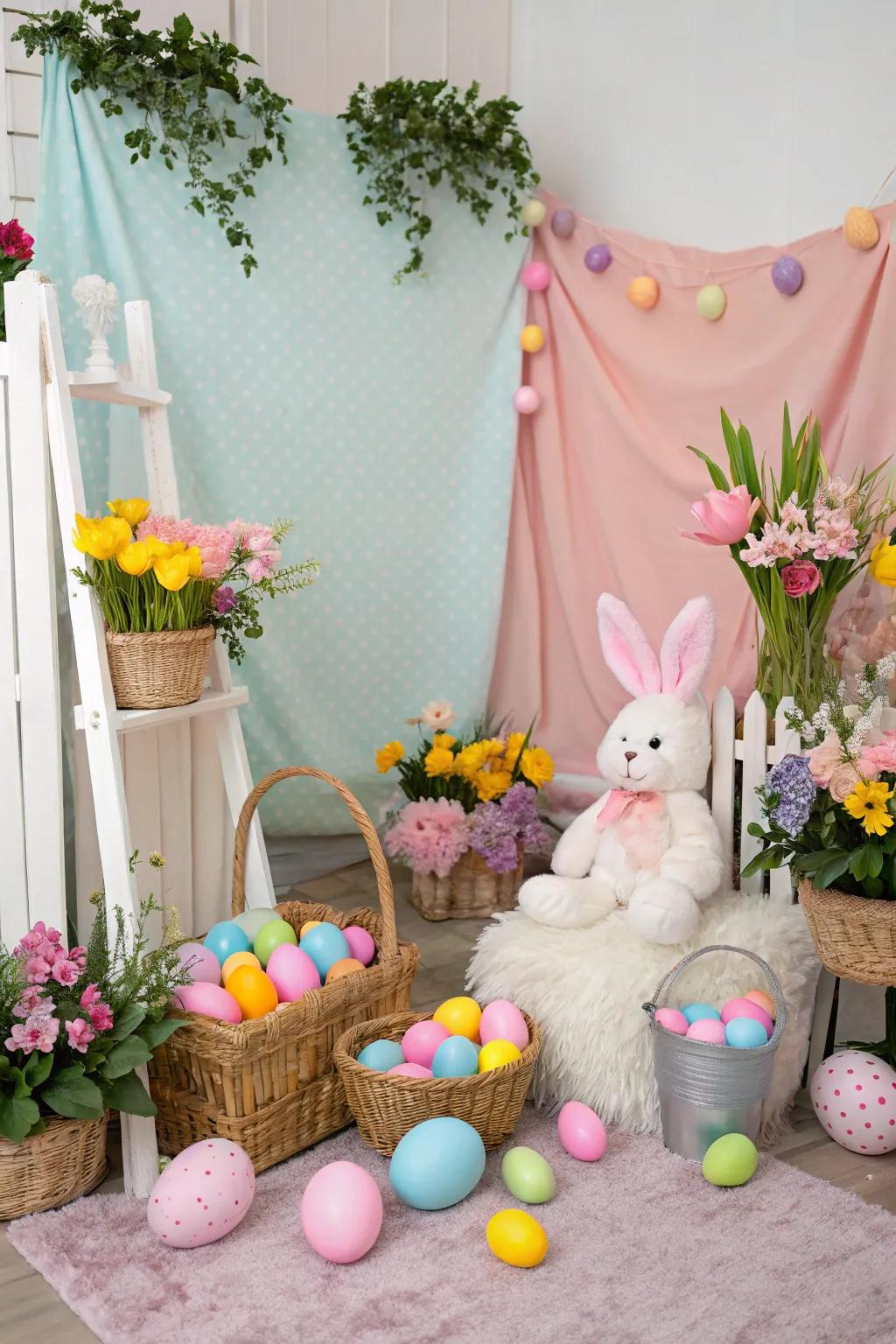 A charming setup for capturing Easter memories.