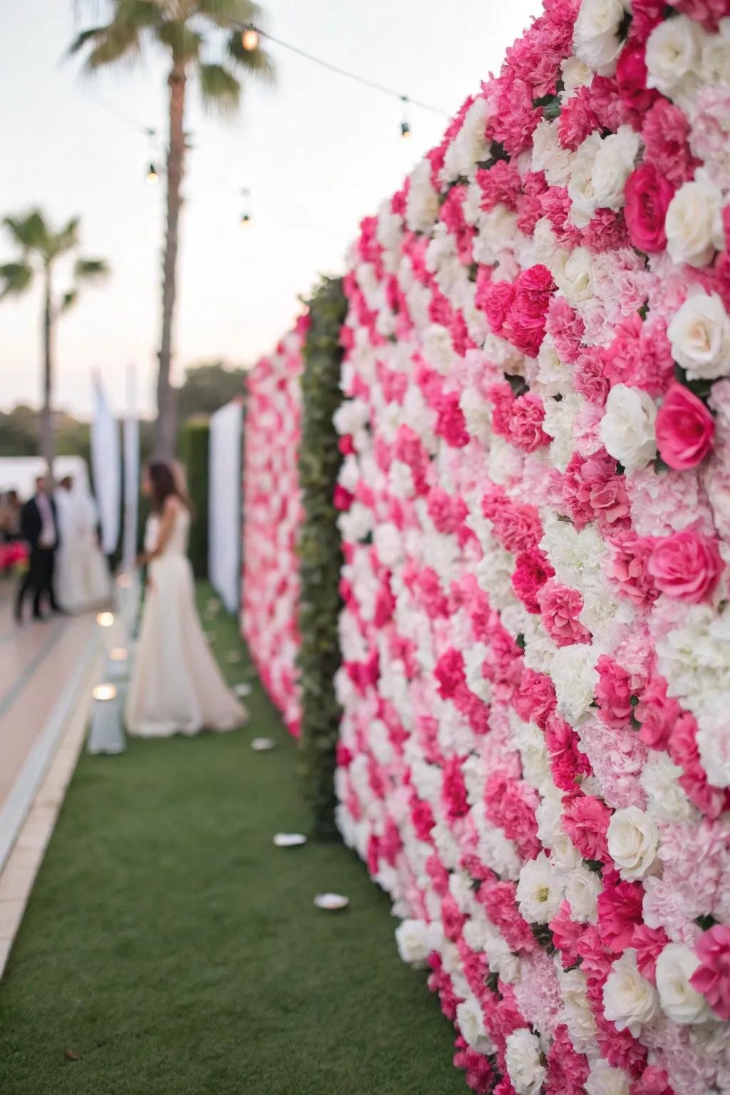 A magnificent botanical display in rose and ivory.
