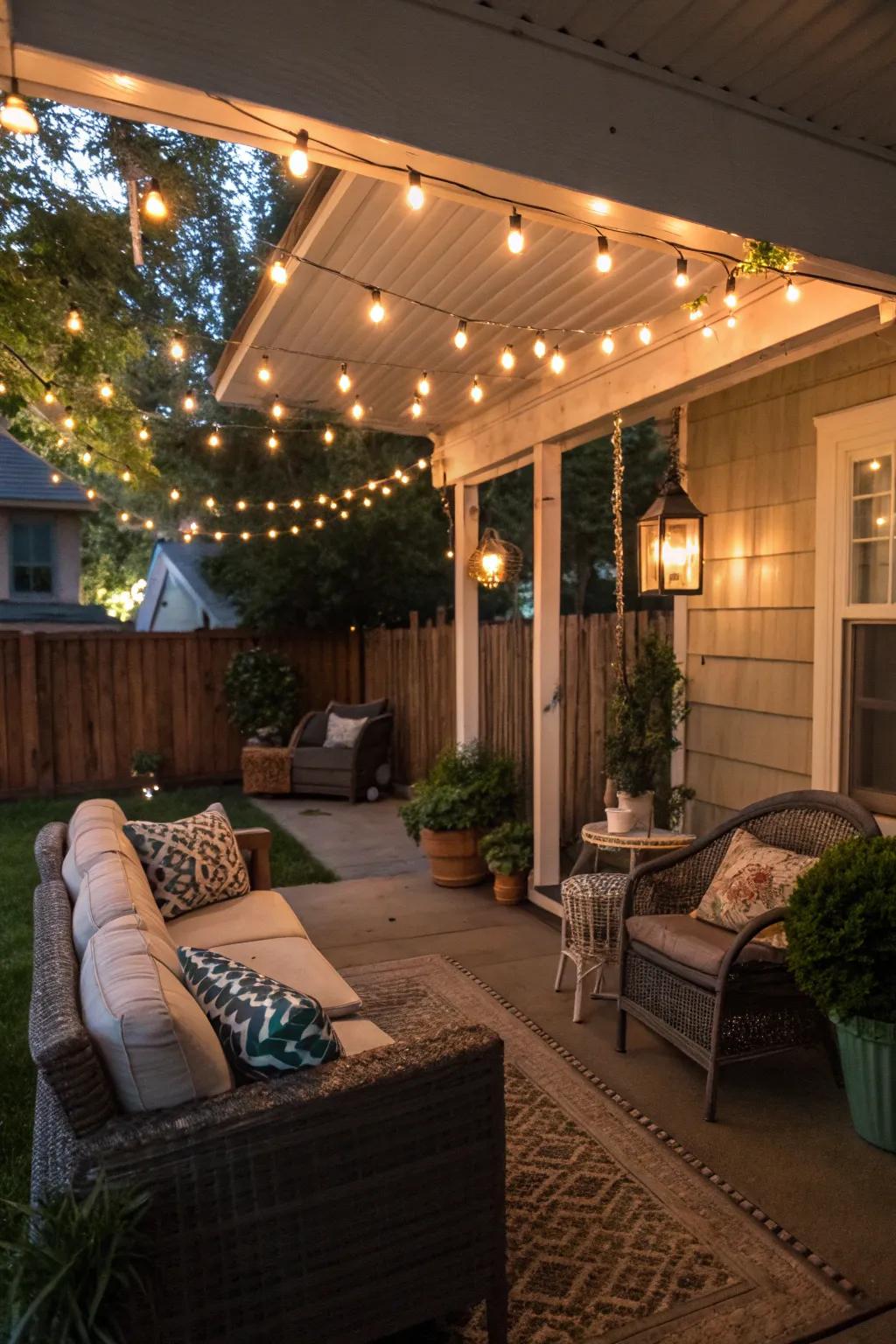 Establish the perfect atmosphere with enchanting ambient lighting.