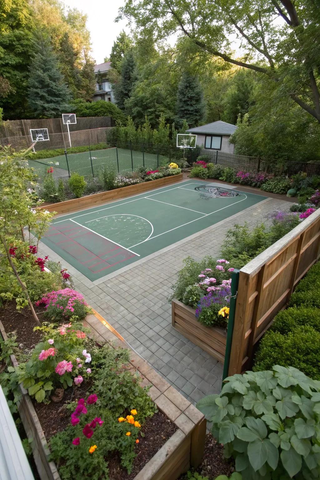 A custom-sized court tailored to fit your unique backyard space.
