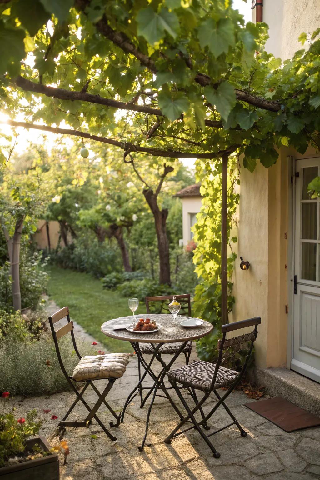 Unwind in your vineyard with this cozy setup.