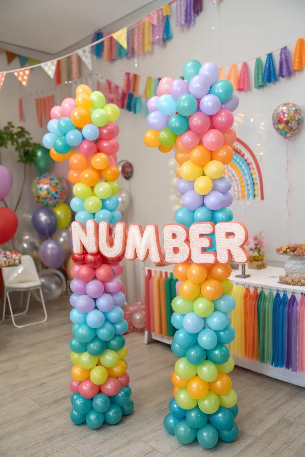 Number balloons offer a personal touch to celebrations.