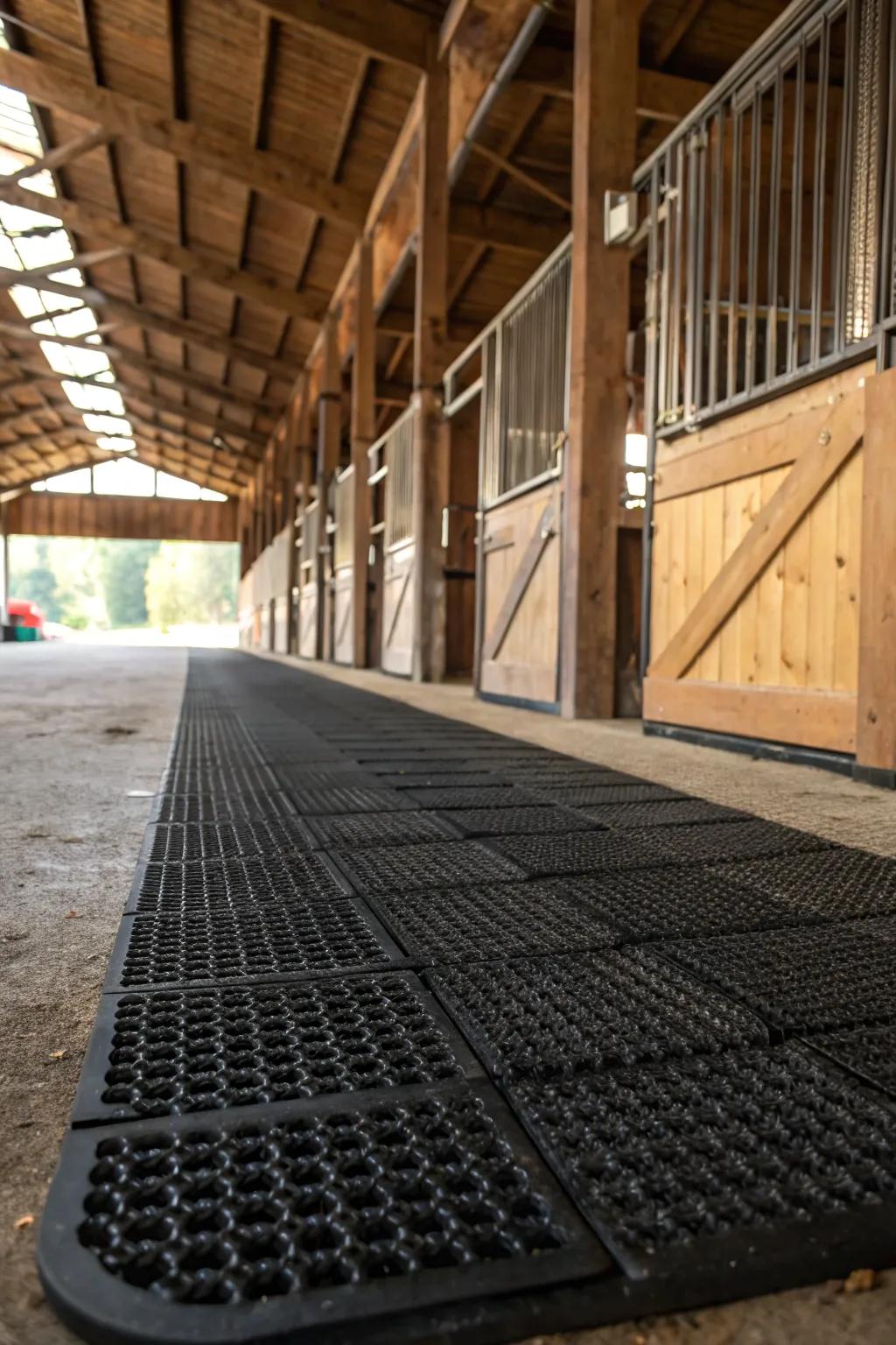 Synthetic padding provides safety and comfort for your barn's animals.