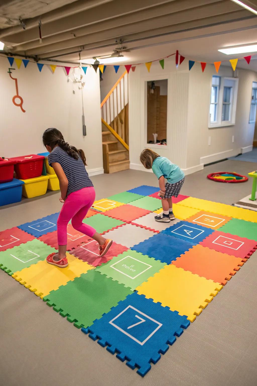 A soft play area ensures safety and comfort during playtime.