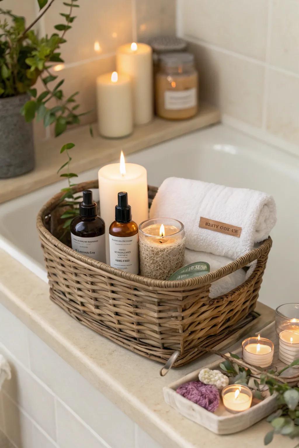 Treat yourself to ultimate relaxation with a self-care basket.