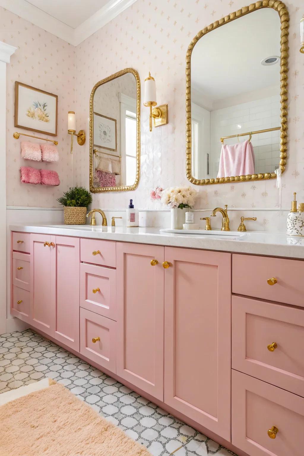 Light rose provides a gentle warmth to your bathroom.