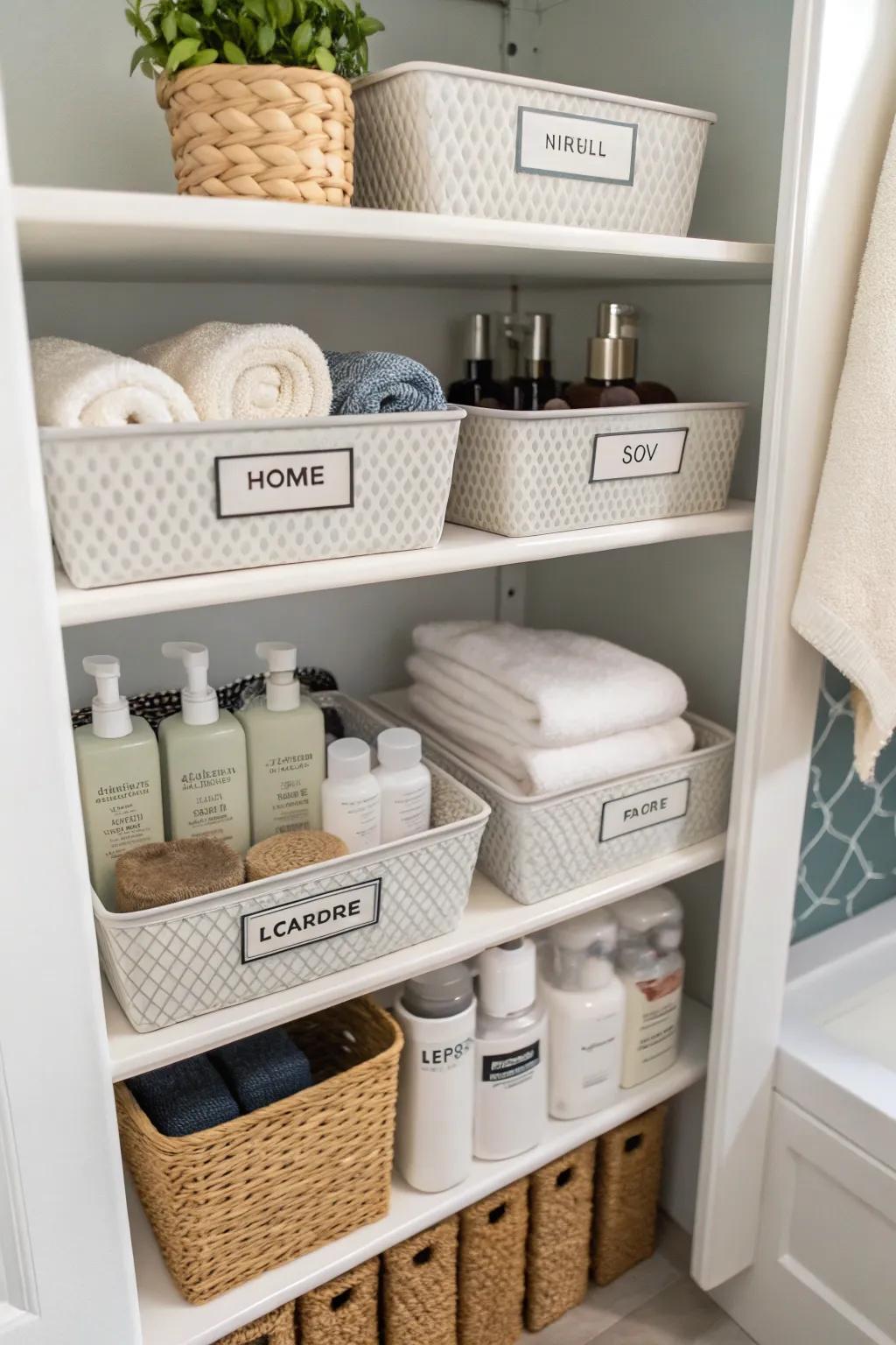 Ensure everything has a place with labeled storage.