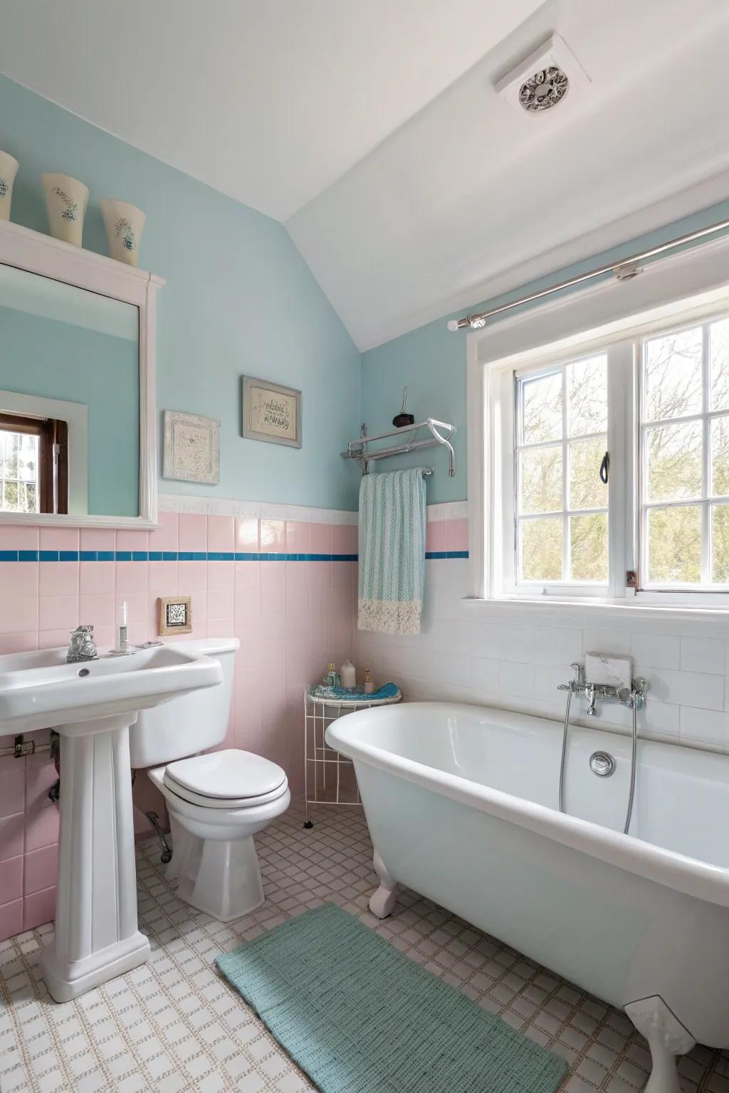 Soft colors contribute enduring sophistication and warmth to your bathroom.