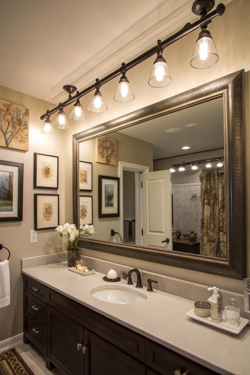 Movable spotlights provide customized lighting solutions.