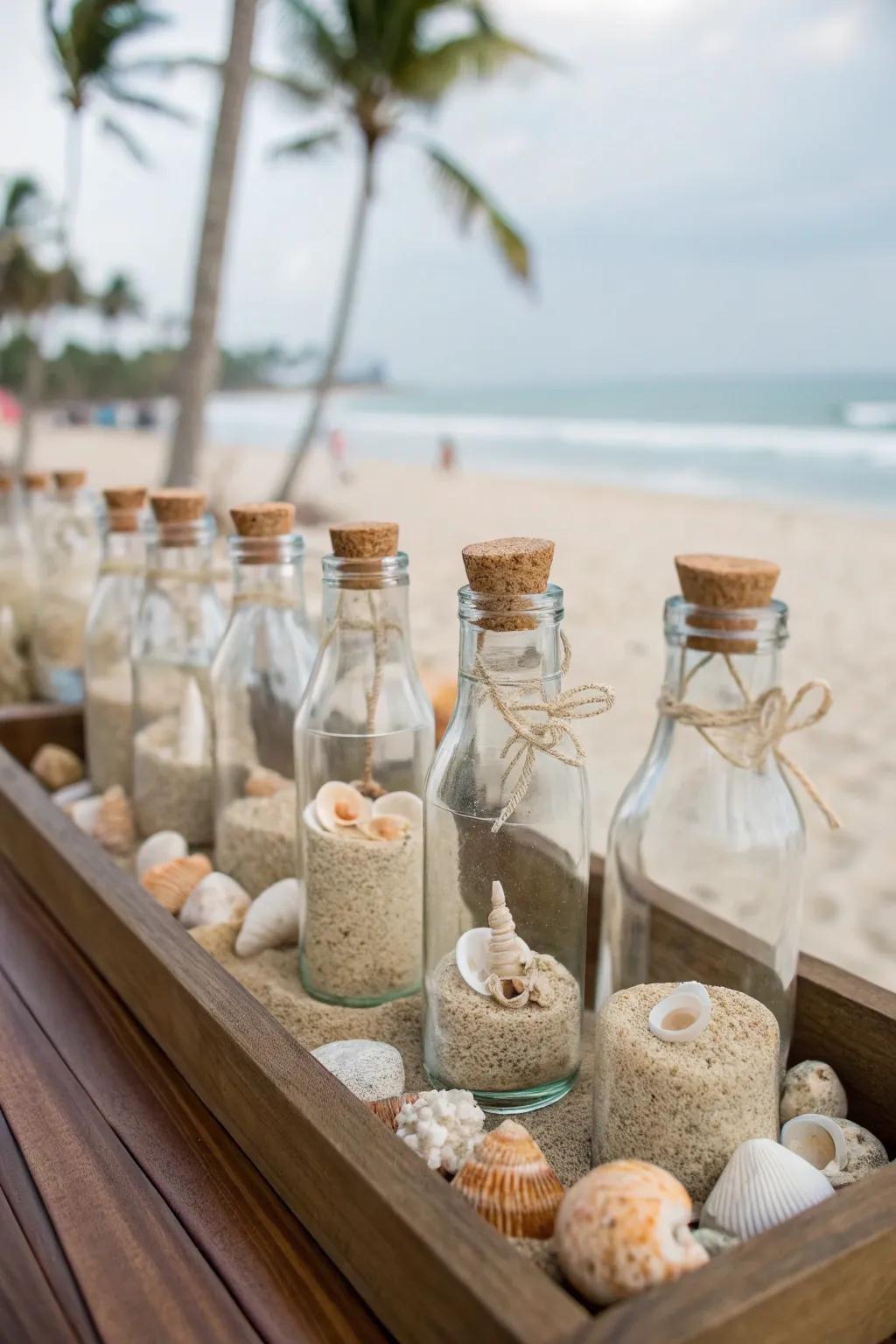 Allow your guests to take home a fragment of the beach with charming mementos.
