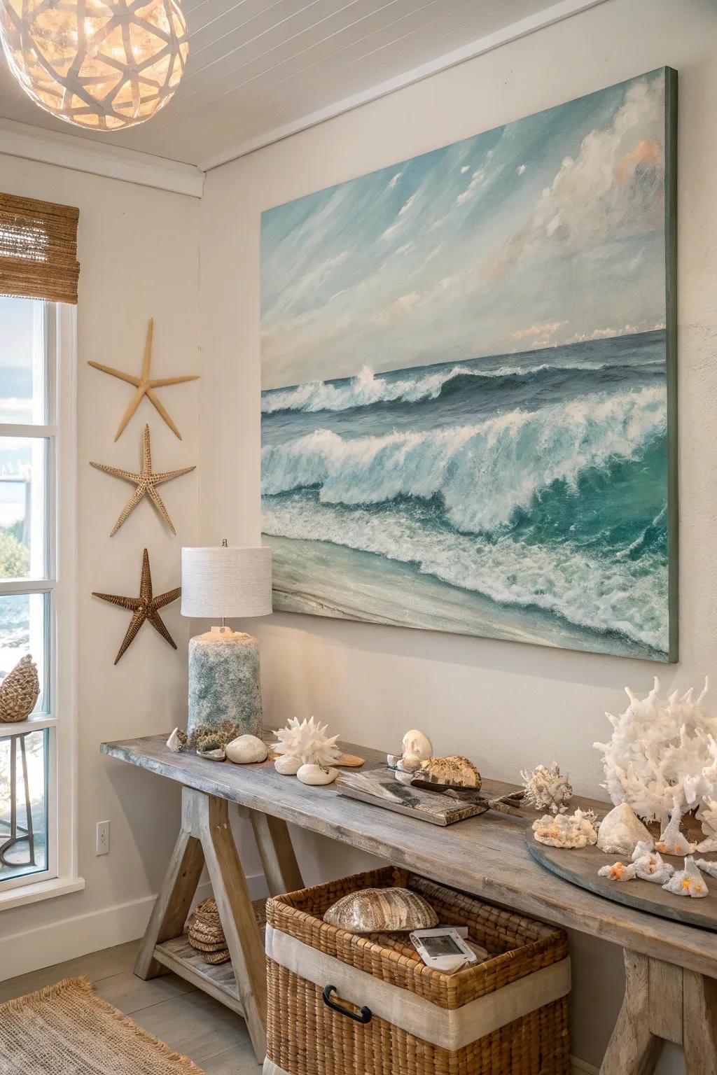 Seashore-themed works can transport you to the seaside.