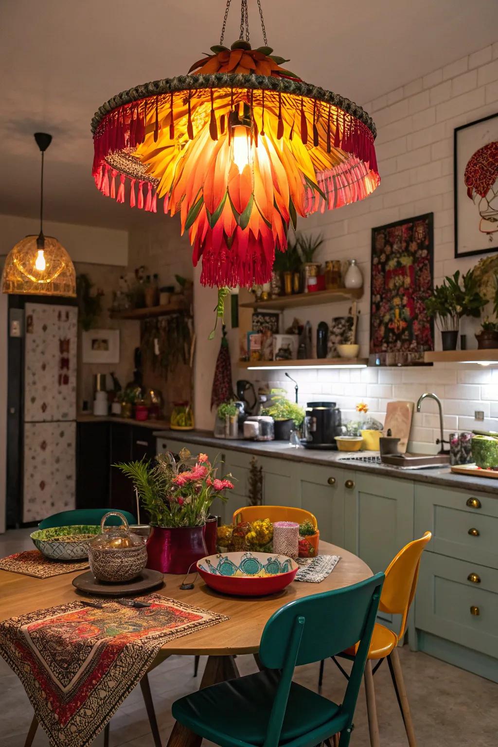 Make a memorable impression with a distinctive statement light fixture.