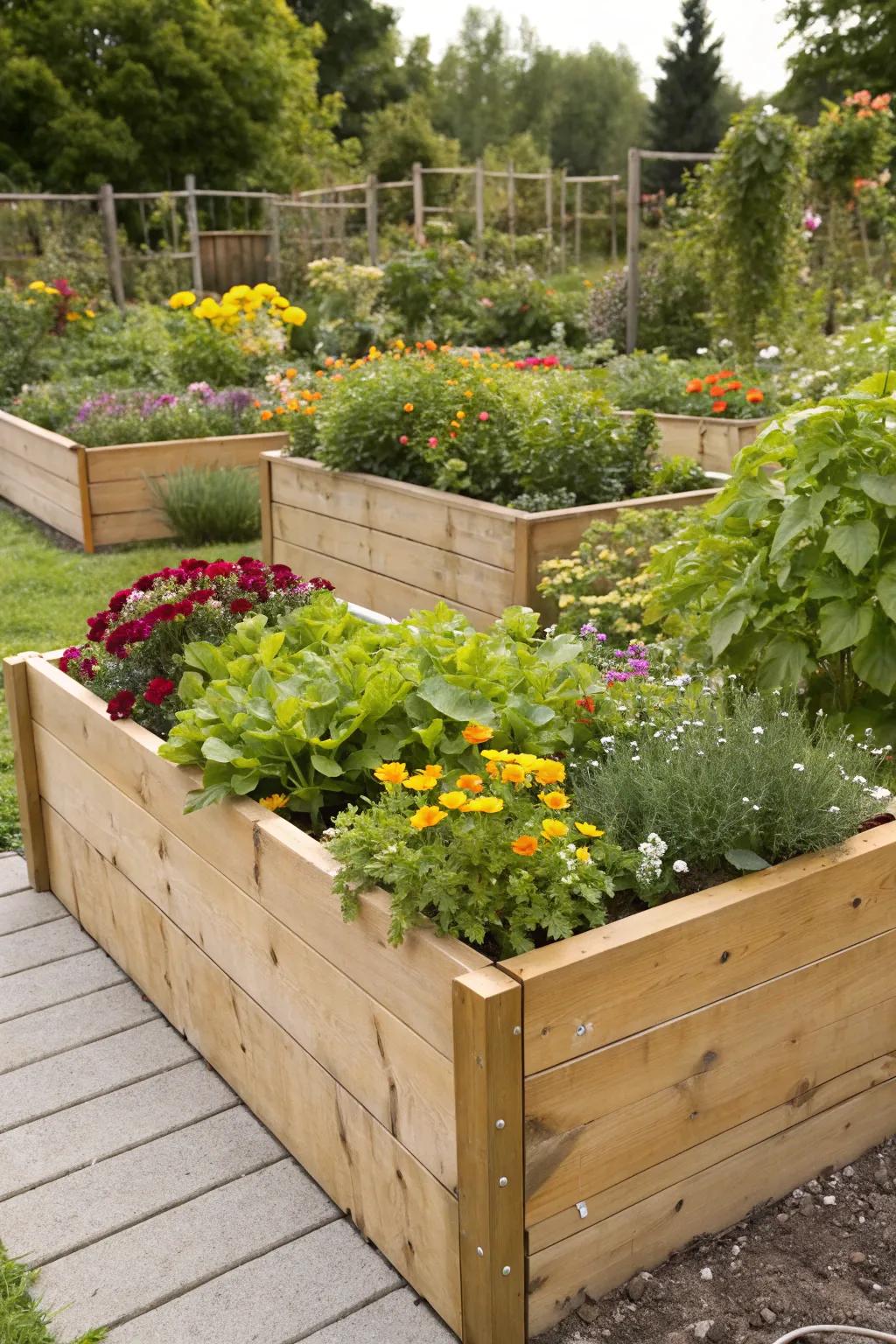 Cypress provides strength and endurance for your elevated planters.