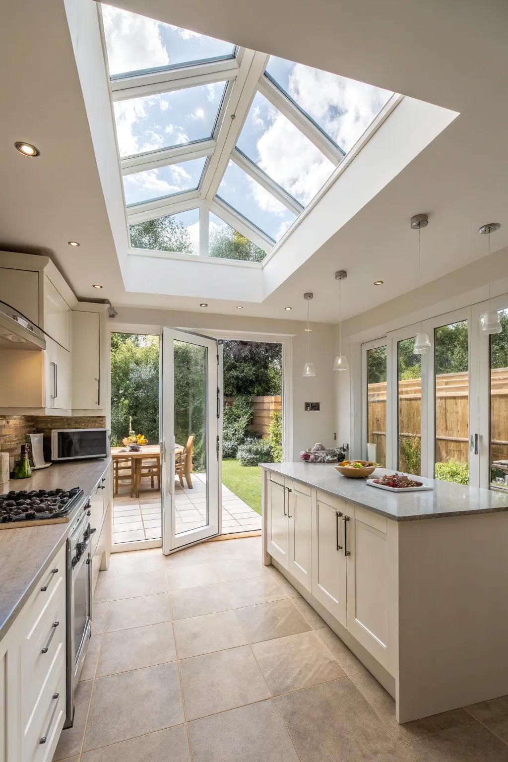 Merge folding doors with overhead windows for an abundance of natural light.