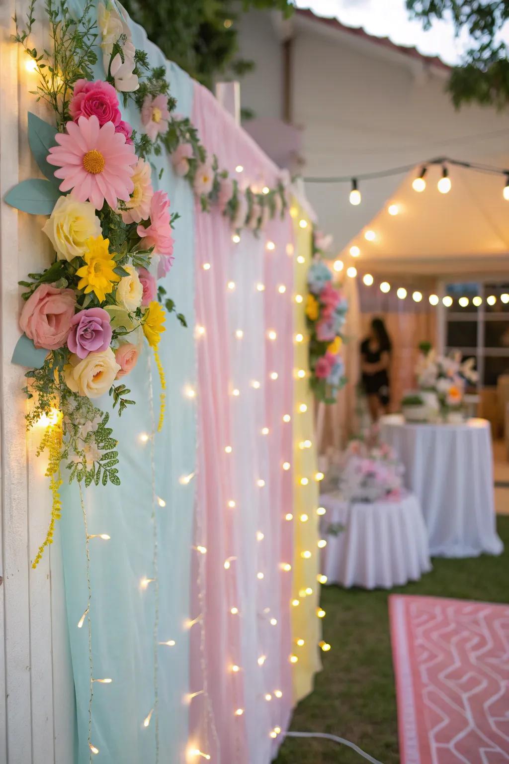 A themed backdrop ready for photos