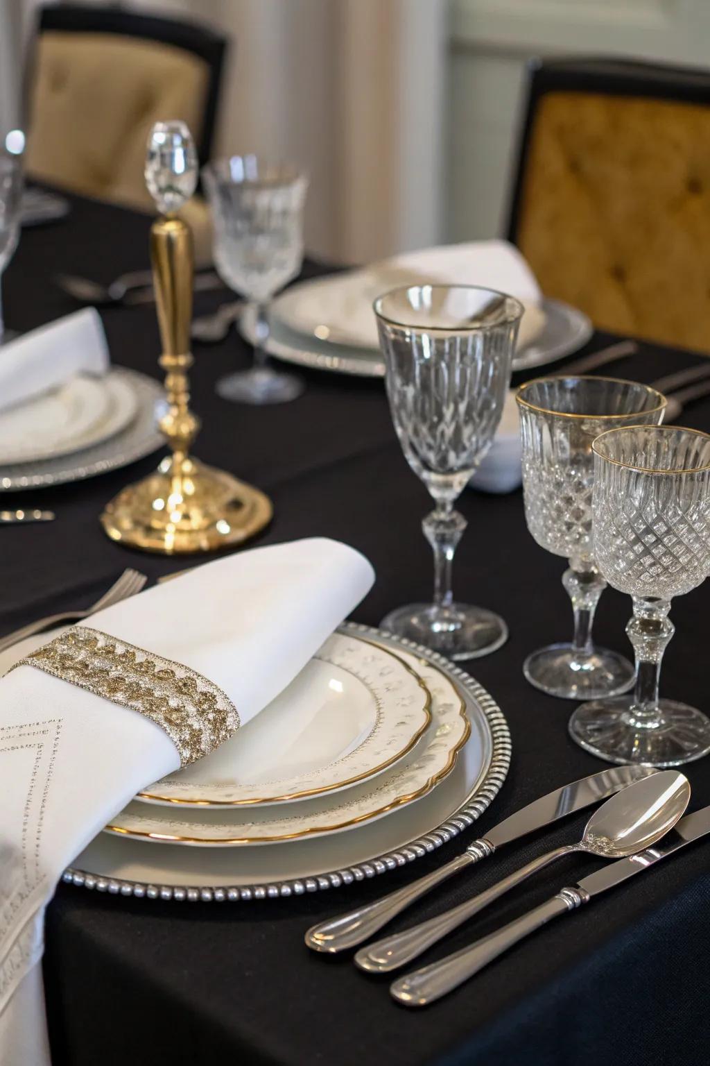 A well-set table invites elegance and style.