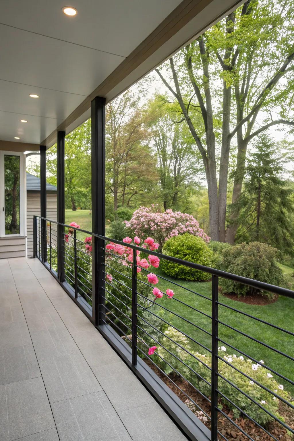 Cable railings offer a smooth, open view that's both modern and welcoming.