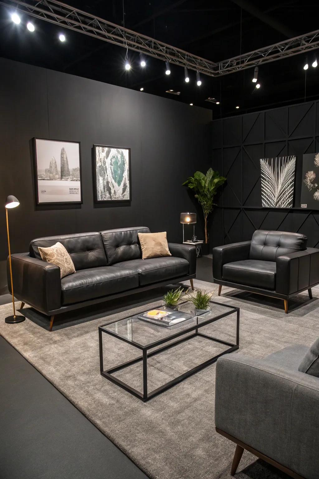 Contemporary furniture that enhances the depth of dark.