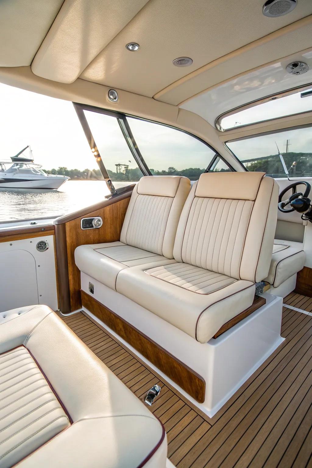 Durable upholstery options ensure your boat withstands the elements in style.