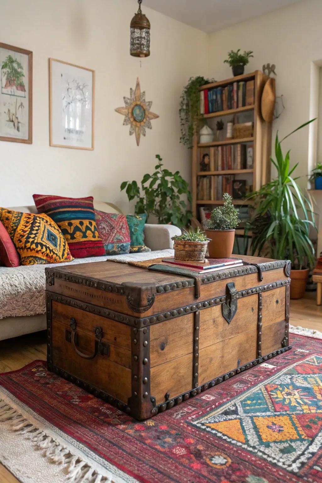 Classic trunks offer attractive storage with a hint of nostalgia.