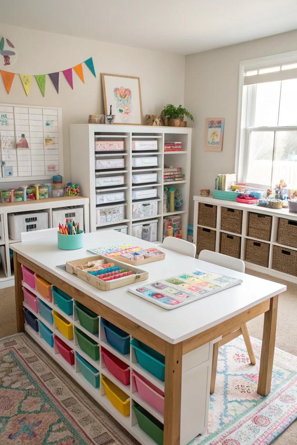 A dedicated crafting area encourages creativity and delivers endless enjoyment.