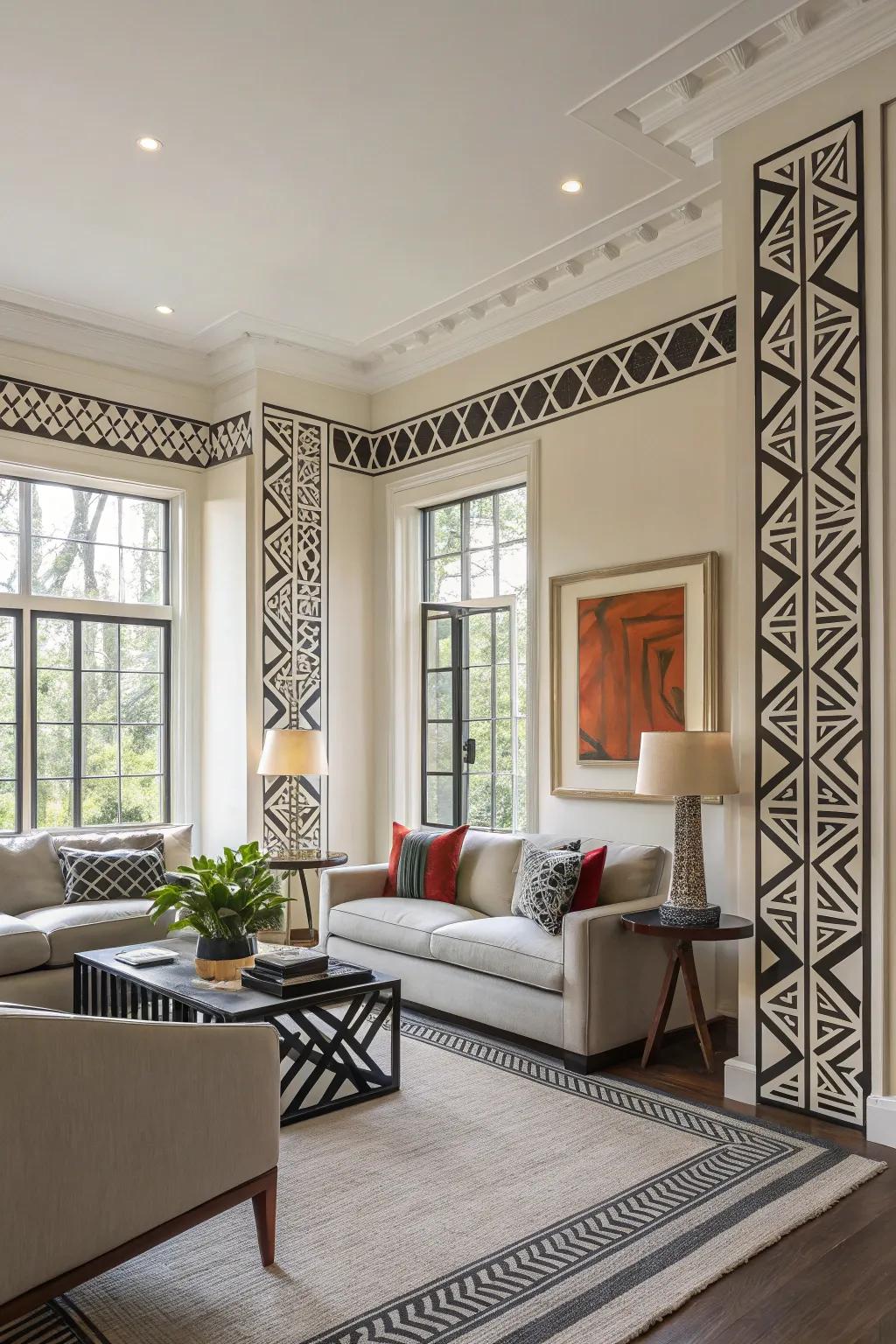 Striking geometric layouts introduce balance and visual appeal.