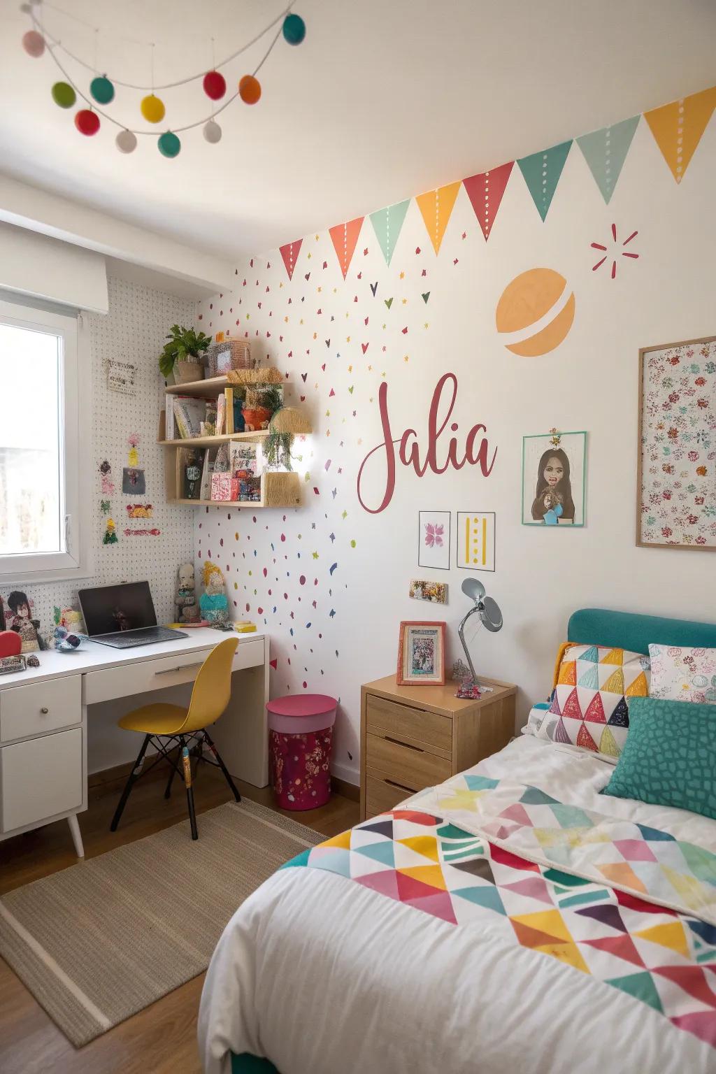 Custom wall decorations bring a unique feel to a shared area.