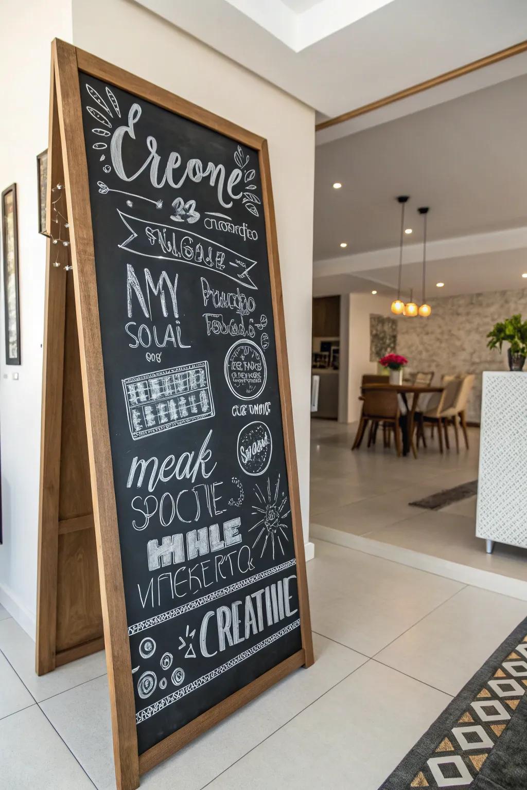 Creative typography makes your chalkboard a captivating centerpiece.