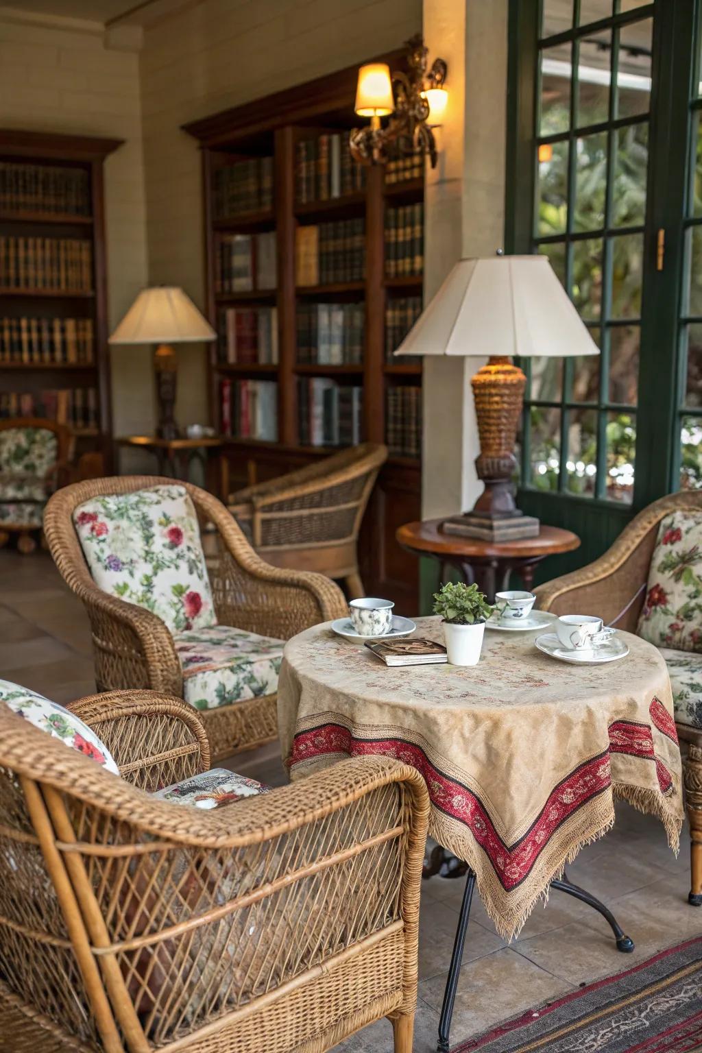 Rattan and wicker include an airy and revitalizing sensation.