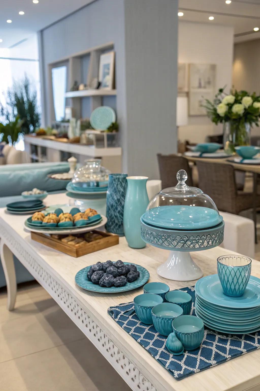 A harmonious presentation achieved through cohesive color choices.