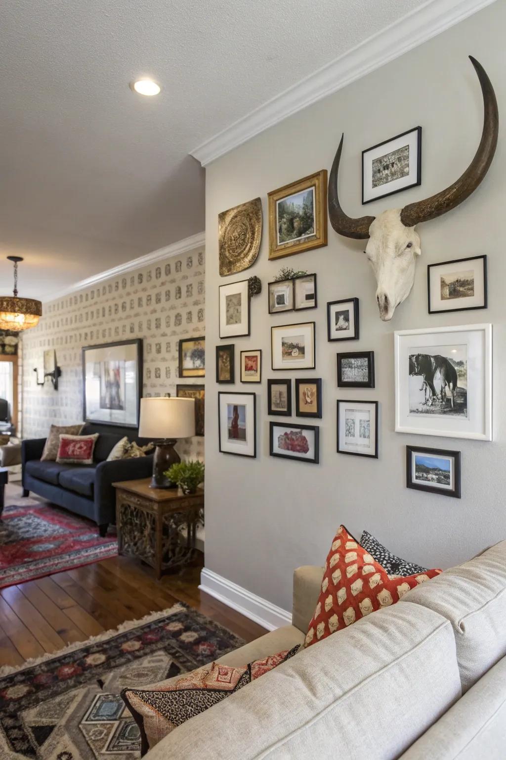 Blend and harmonize with a gallery wall.