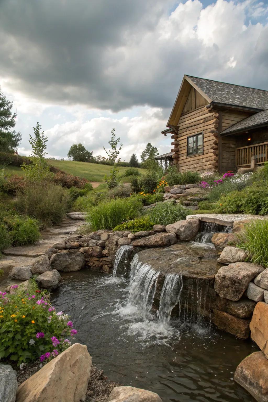 A water element adds a peaceful vibe and invites wildlife to your landscape.