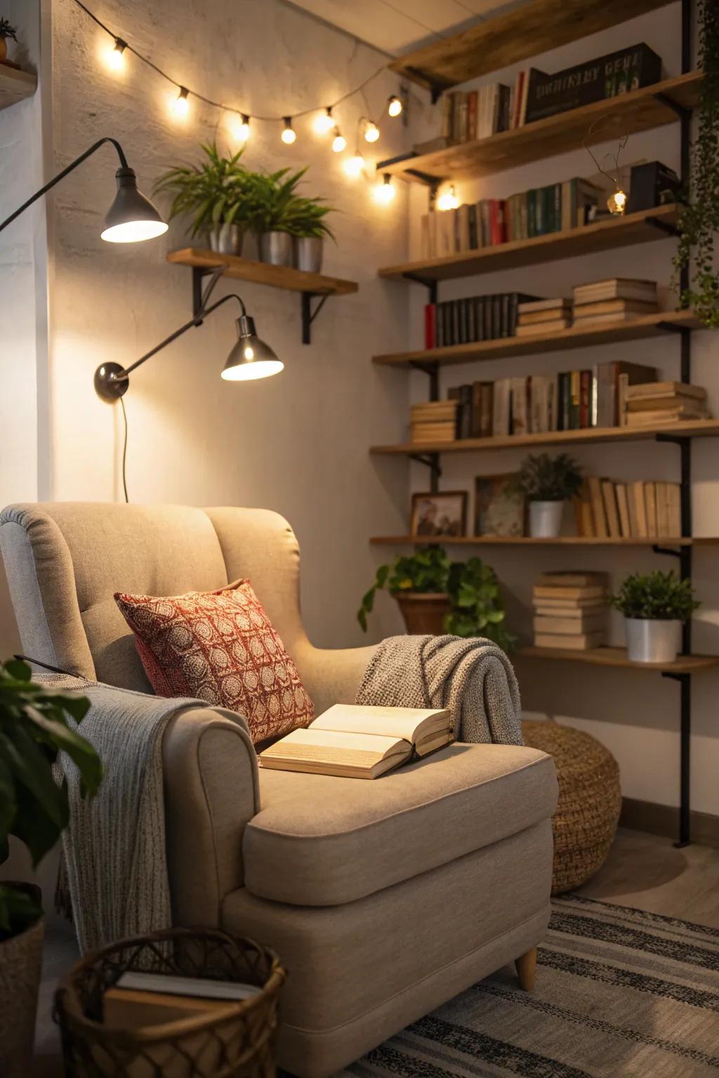 Transform any corner into a cozy reading nook with cable lighting.