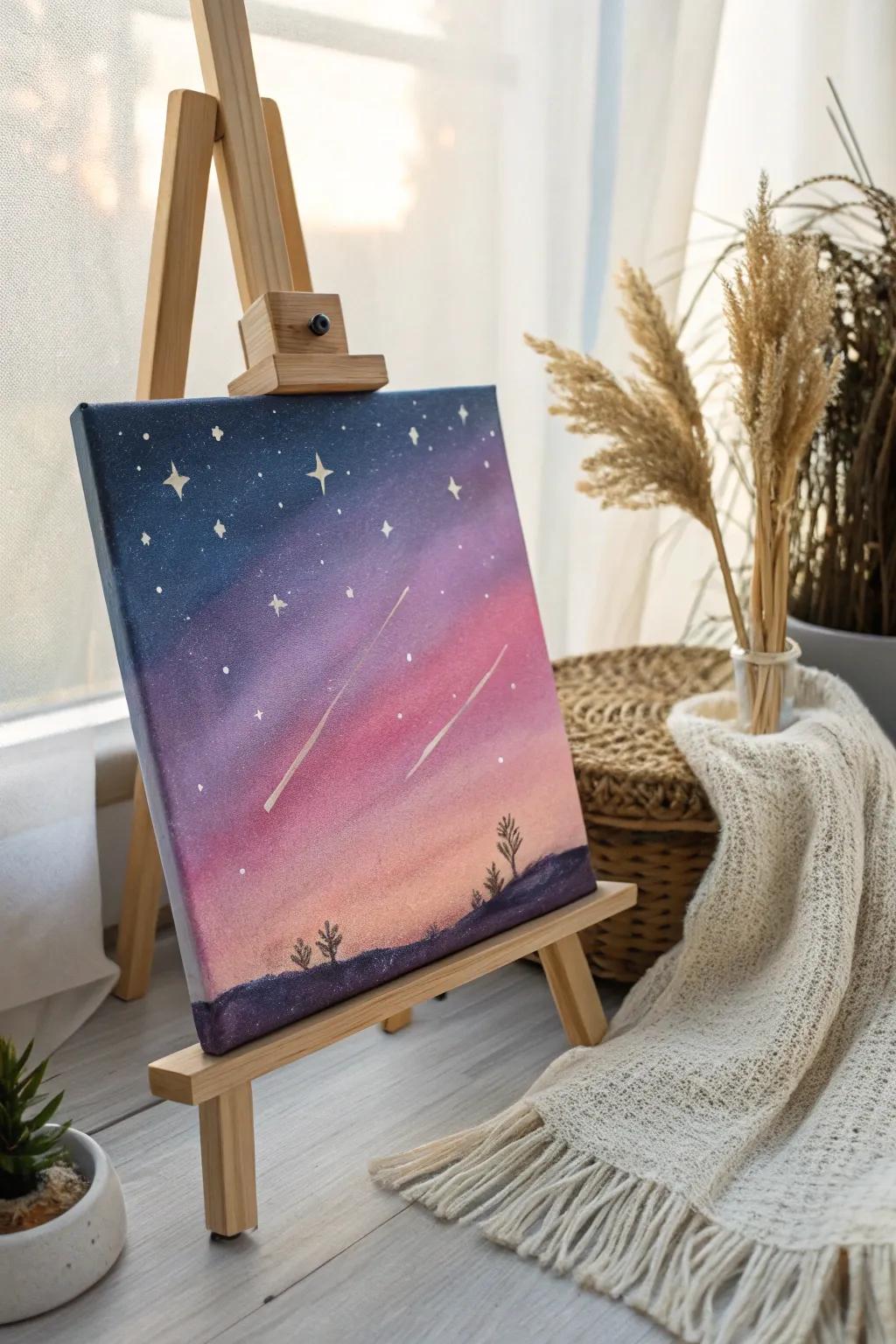 Grasp the universe at your fingertips with a vibrant celestial canvas that brings calm and wonder to your area.
