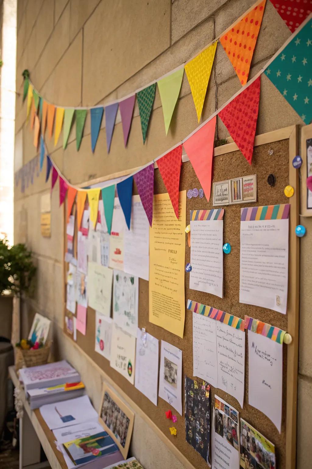 Cheerful pennants and streamers add a festive accent to this carnival-themed layout.