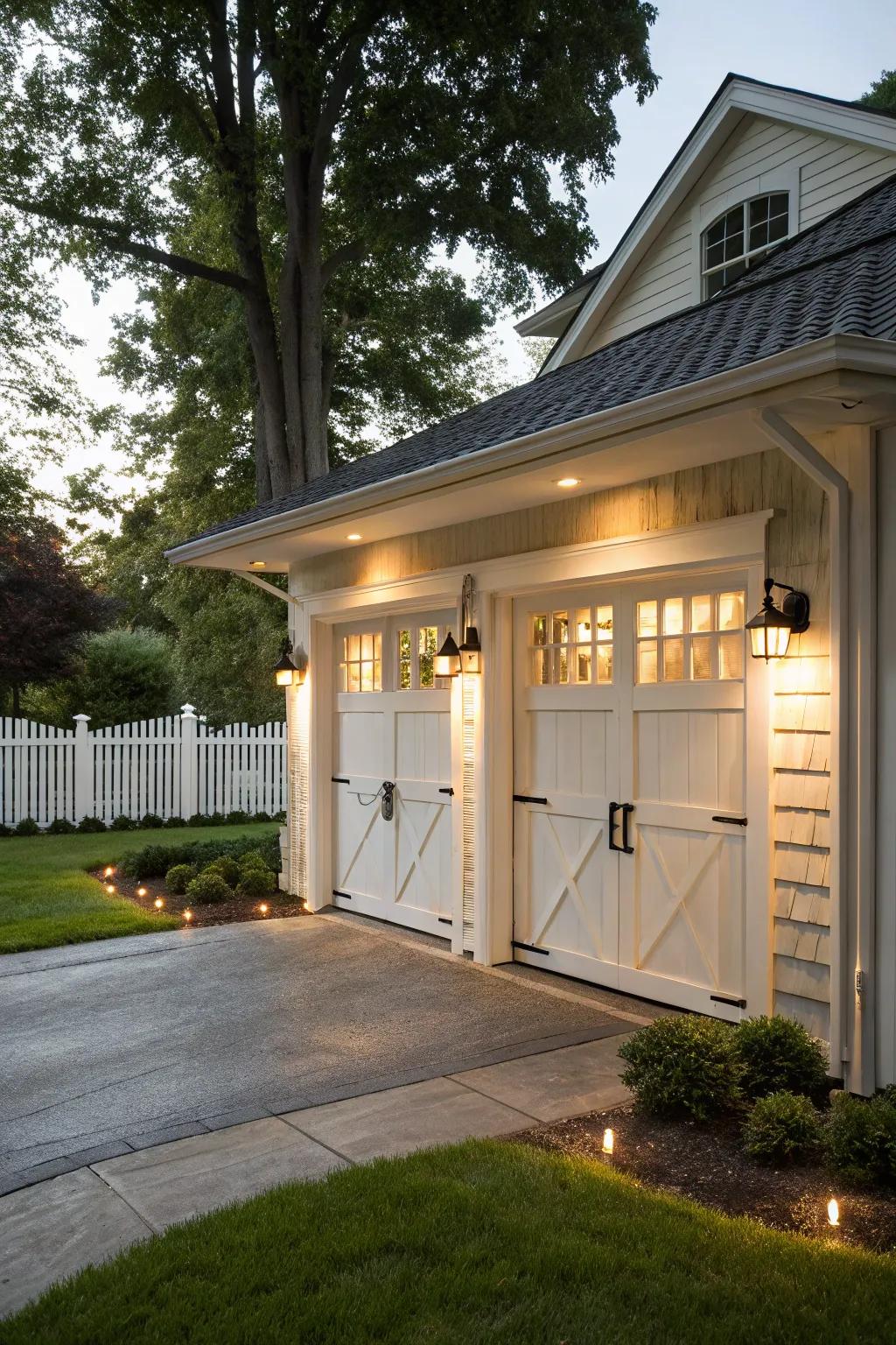 An exemplary carport design featuring exquisite paired entryways, enhancing a classic home environment.