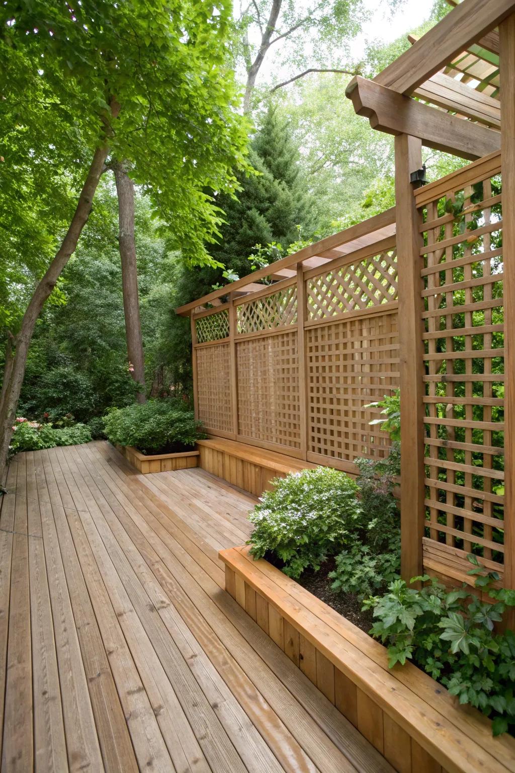 Design privacy with style using grid panels.