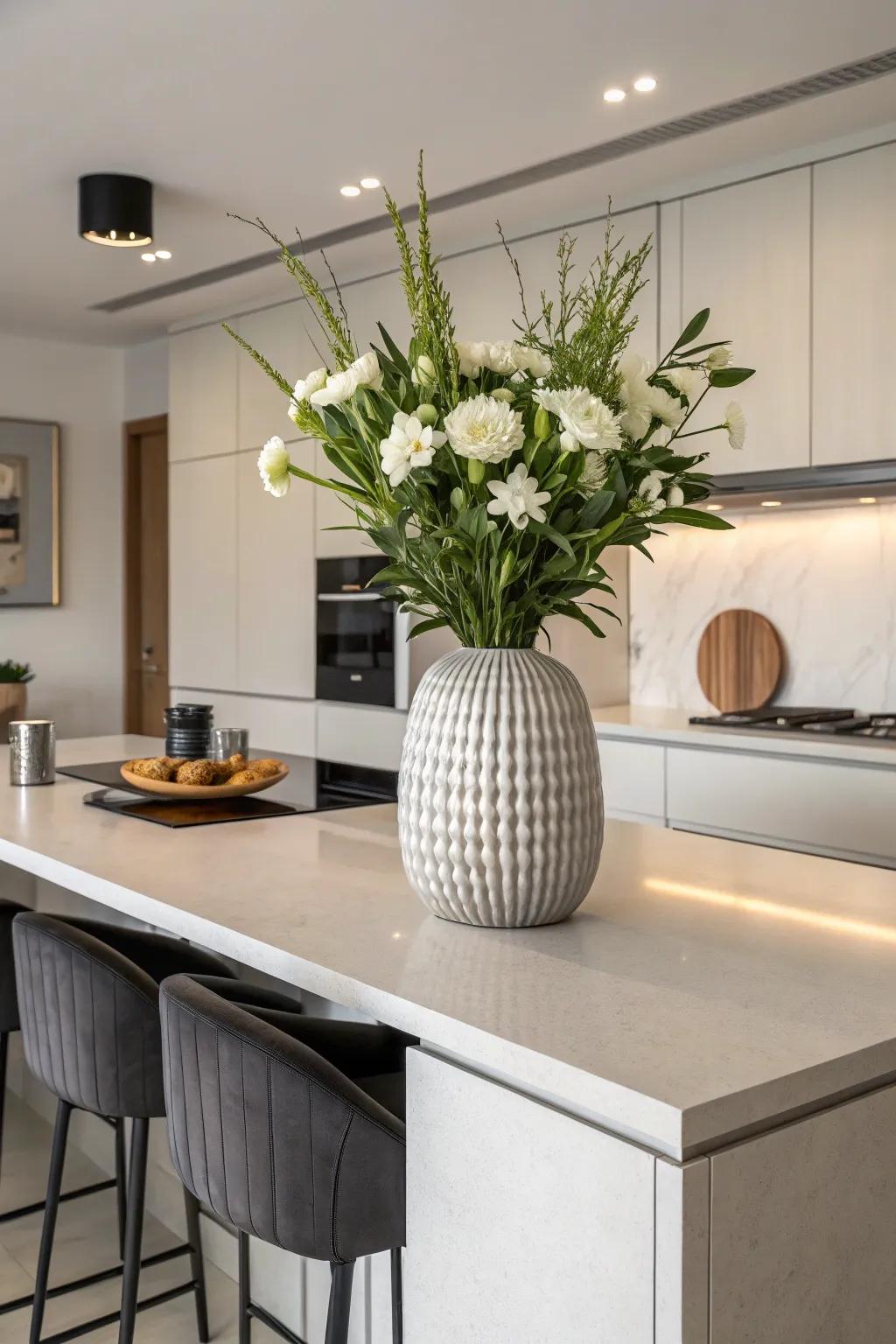 Embrace simplicity with a striking artistic flower holder.